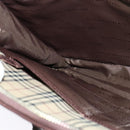 BURBERRY Hand Bag Nylon 2way Brown Silver Auth bs25146-18