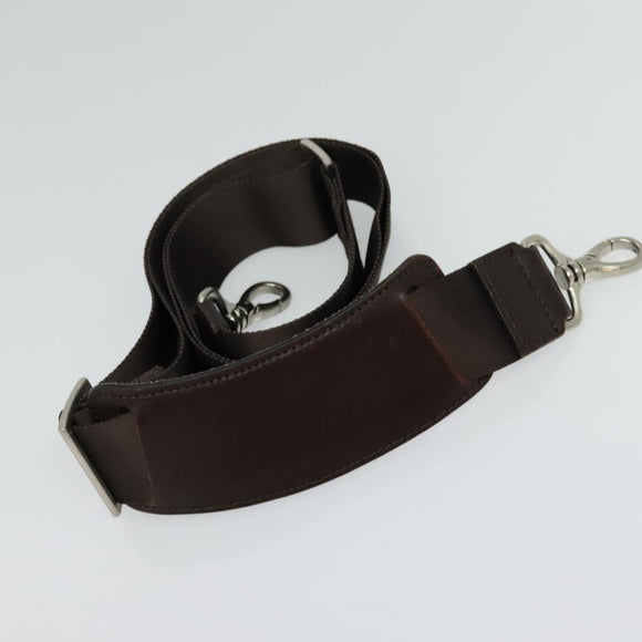 BURBERRY Hand Bag Nylon 2way Brown Silver Auth bs25146