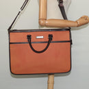 BURBERRY Hand Bag Nylon 2way Brown Silver Auth bs25146-21