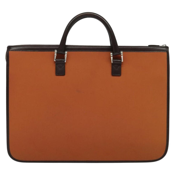 BURBERRY Hand Bag Nylon 2way Brown Silver Auth bs25146