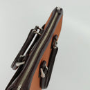 BURBERRY Hand Bag Nylon 2way Brown Silver Auth bs25146-6