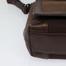 BURBERRY Shoulder Bag Canvas Brown Silver Auth bs25147-9