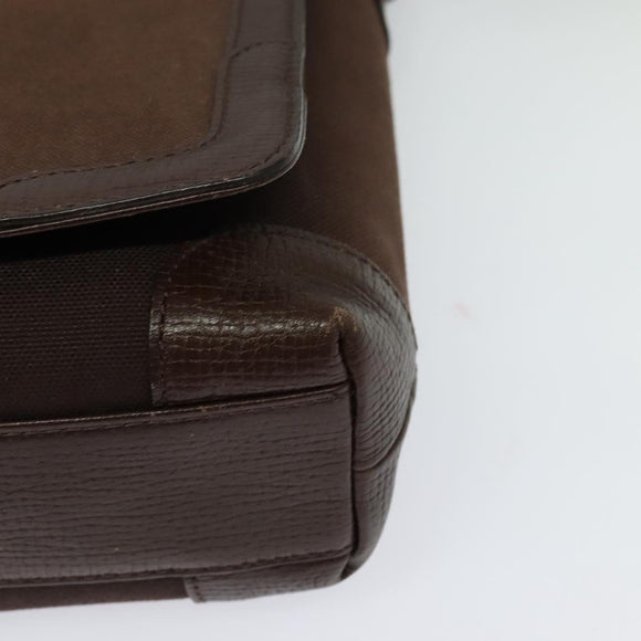 BURBERRY Shoulder Bag Canvas Brown Silver Auth bs25147