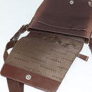 BURBERRY Shoulder Bag Canvas Brown Silver Auth bs25147-10
