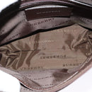 BURBERRY Shoulder Bag Canvas Brown Silver Auth bs25147-11