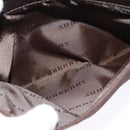 BURBERRY Shoulder Bag Canvas Brown Silver Auth bs25147-22