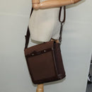BURBERRY Shoulder Bag Canvas Brown Silver Auth bs25147-23
