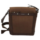 BURBERRY Shoulder Bag Canvas Brown Silver Auth bs25147-13