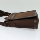 BURBERRY Shoulder Bag Canvas Brown Silver Auth bs25147-3