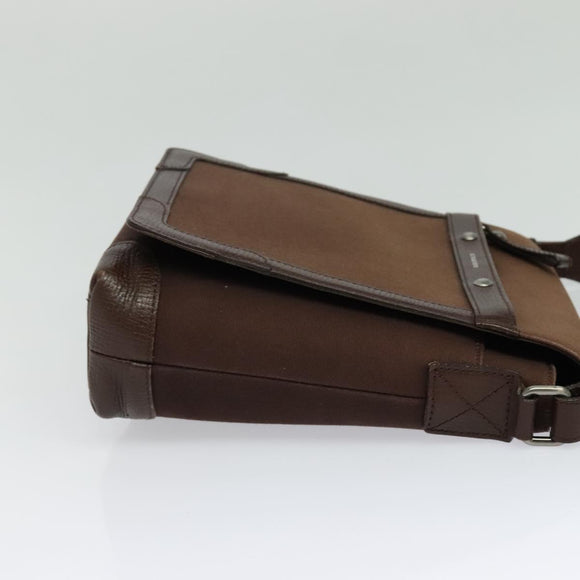 BURBERRY Shoulder Bag Canvas Brown Silver Auth bs25147
