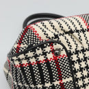 BURBERRY Nova Check Blue Label Hand Bag Wool Black Auth bs25149-16