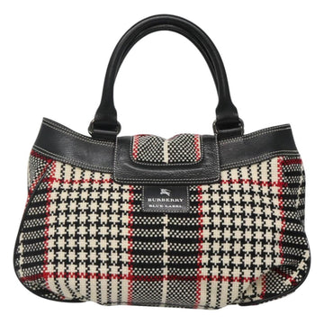 BURBERRY Nova Check Blue Label Hand Bag Wool Black Auth bs25149 - 0