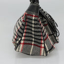 BURBERRY Nova Check Blue Label Hand Bag Wool Black Auth bs25149-3