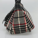 BURBERRY Nova Check Blue Label Hand Bag Wool Black Auth bs25149-4