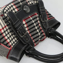 BURBERRY Nova Check Blue Label Hand Bag Wool Black Auth bs25149-6