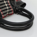 BURBERRY Nova Check Blue Label Hand Bag Wool Black Auth bs25149-7