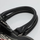 BURBERRY Nova Check Blue Label Hand Bag Wool Black Auth bs25149-8