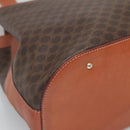 CELINE Macadam Canvas Shoulder Bag PVC Leather Brown Gold Auth bs25160-14