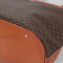 CELINE Macadam Canvas Shoulder Bag PVC Leather Brown Gold Auth bs25160-15