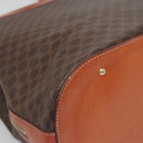 CELINE Macadam Canvas Shoulder Bag PVC Leather Brown Gold Auth bs25160-16
