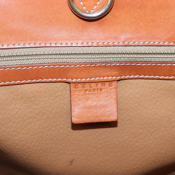 CELINE Macadam Canvas Shoulder Bag PVC Leather Brown Gold Auth bs25160