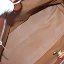 CELINE Macadam Canvas Shoulder Bag PVC Leather Brown Gold Auth bs25160-10