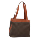 CELINE Macadam Canvas Shoulder Bag PVC Leather Brown Gold Auth bs25160-1