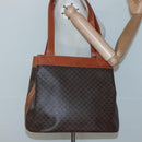 CELINE Macadam Canvas Shoulder Bag PVC Leather Brown Gold Auth bs25160-21