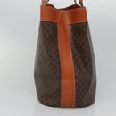 CELINE Macadam Canvas Shoulder Bag PVC Leather Brown Gold Auth bs25160-3