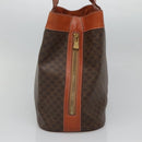 CELINE Macadam Canvas Shoulder Bag PVC Leather Brown Gold Auth bs25160-4