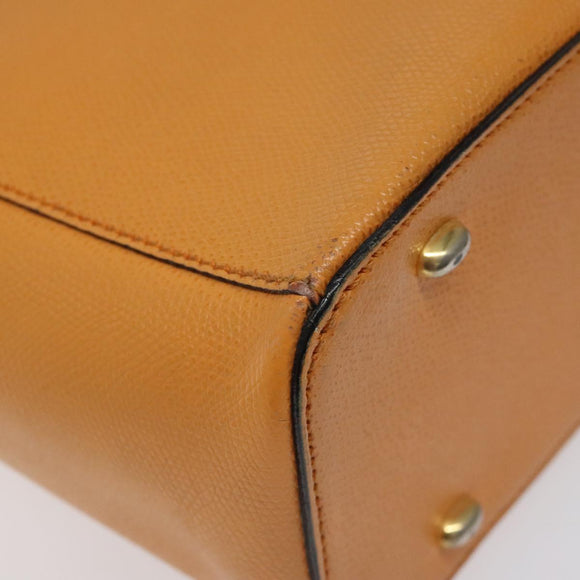CELINE Hand Bag Leather Orange Auth bs25161