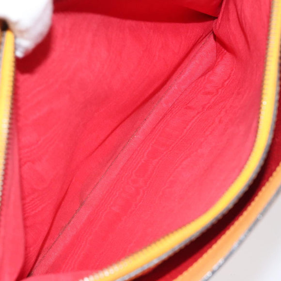 CELINE Hand Bag Leather Orange Auth bs25161
