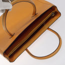 CELINE Hand Bag Leather Orange Auth bs25161-6