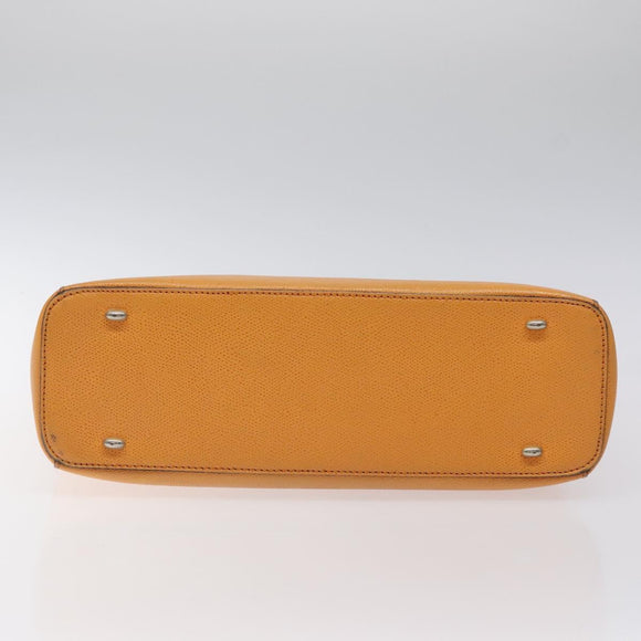 CELINE Hand Bag Leather Orange Auth bs25161