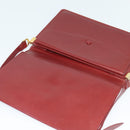 CARTIER Must Line Shoulder Bag Leather Bordeaux Gold Auth bs25166-10