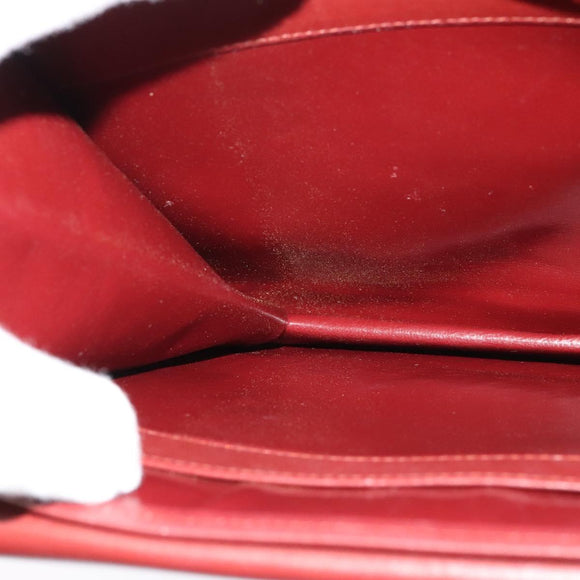 CARTIER Must Line Shoulder Bag Leather Bordeaux Gold Auth bs25166