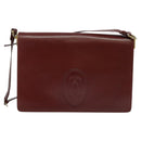 CARTIER Must Line Shoulder Bag Leather Bordeaux Gold Auth bs25166-13