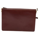 CARTIER Must Line Shoulder Bag Leather Bordeaux Gold Auth bs25166-2
