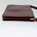 CARTIER Must Line Shoulder Bag Leather Bordeaux Gold Auth bs25166-4