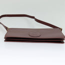 CARTIER Must Line Shoulder Bag Leather Bordeaux Gold Auth bs25166-5