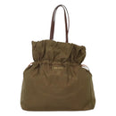 PRADA Shoulder Bag Nylon Khaki Gold Auth bs25176-13