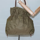 PRADA Shoulder Bag Nylon Khaki Gold Auth bs25176-22