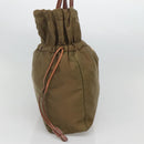 PRADA Shoulder Bag Nylon Khaki Gold Auth bs25176-3