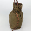 PRADA Shoulder Bag Nylon Khaki Gold Auth bs25176-4