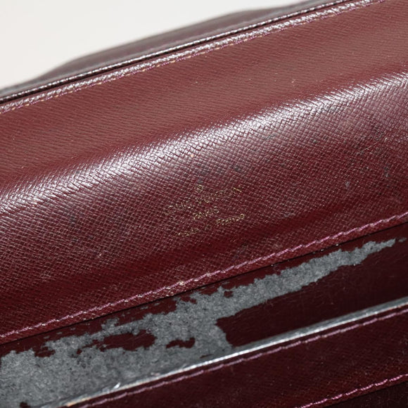 LOUIS VUITTON Taiga Leather Ural Briefcase Acajou M30026 LV Auth bs25184
