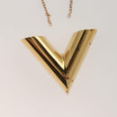 LOUIS VUITTON Essential V Necklace metal Gold MP1465 LV Auth bs25185-2