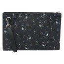 Salvatore Ferragamo Clutch Bag Leather Black Silver Auth bs25187-2