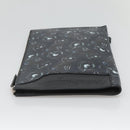 Salvatore Ferragamo Clutch Bag Leather Black Silver Auth bs25187-4