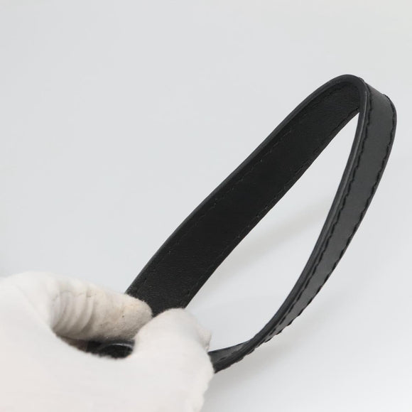 Salvatore Ferragamo Clutch Bag Leather Black Silver Auth bs25187