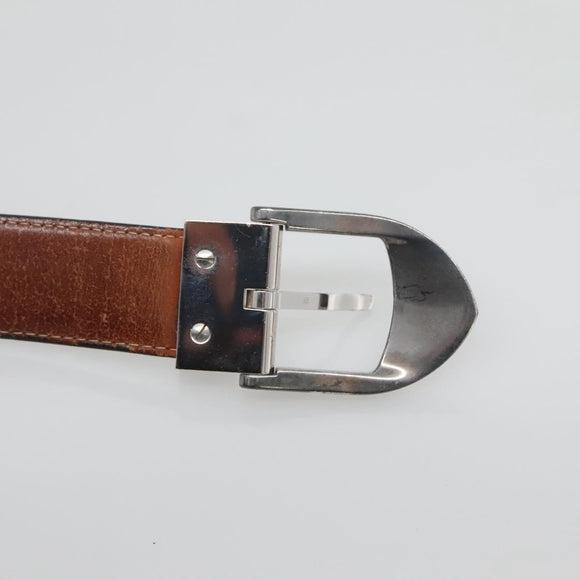 LOUIS VUITTON Taiga Ceinture Classic Belt 40.2"" Ardoise LV Auth bs25191
